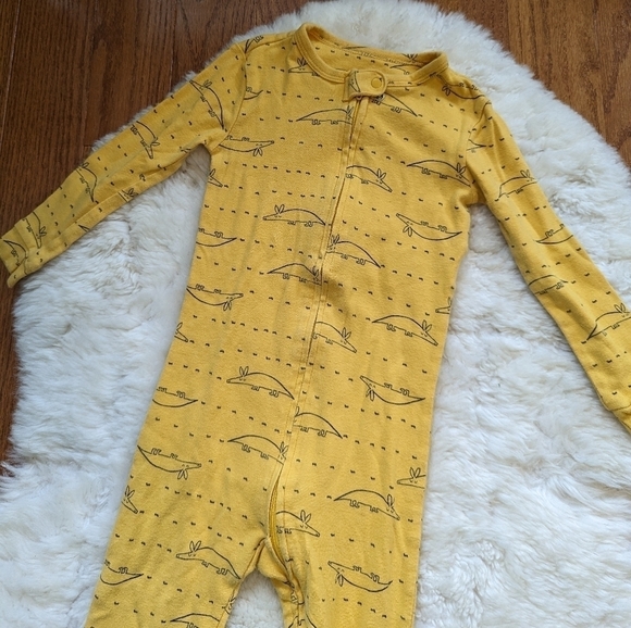BABY Gap yellow ants and anteater one piece pajamas pj's - Picture 2 of 4
